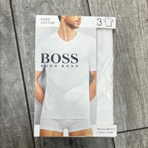 Boss Hugo Boss Men’s Cotton V-Neck 3 Pack T-Shirt NWT